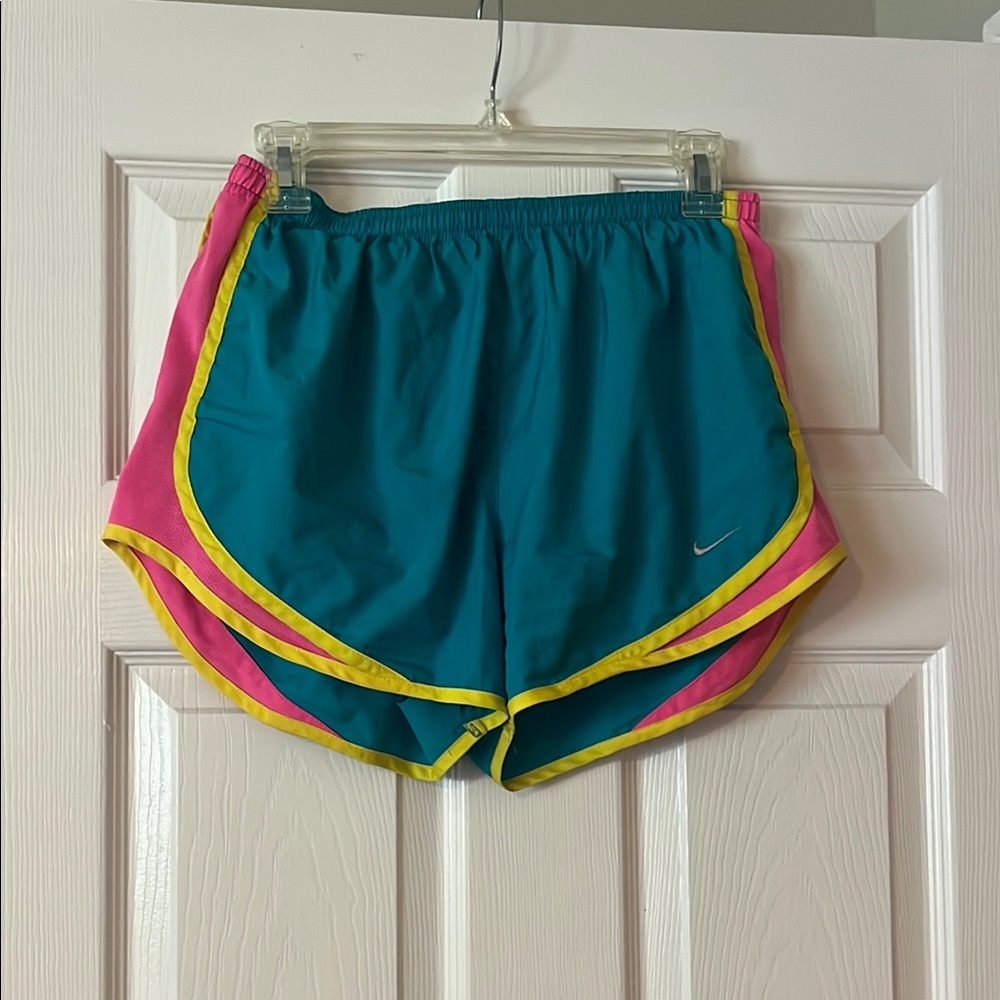 Nike Women's Blue and Pink Athletic Shorts